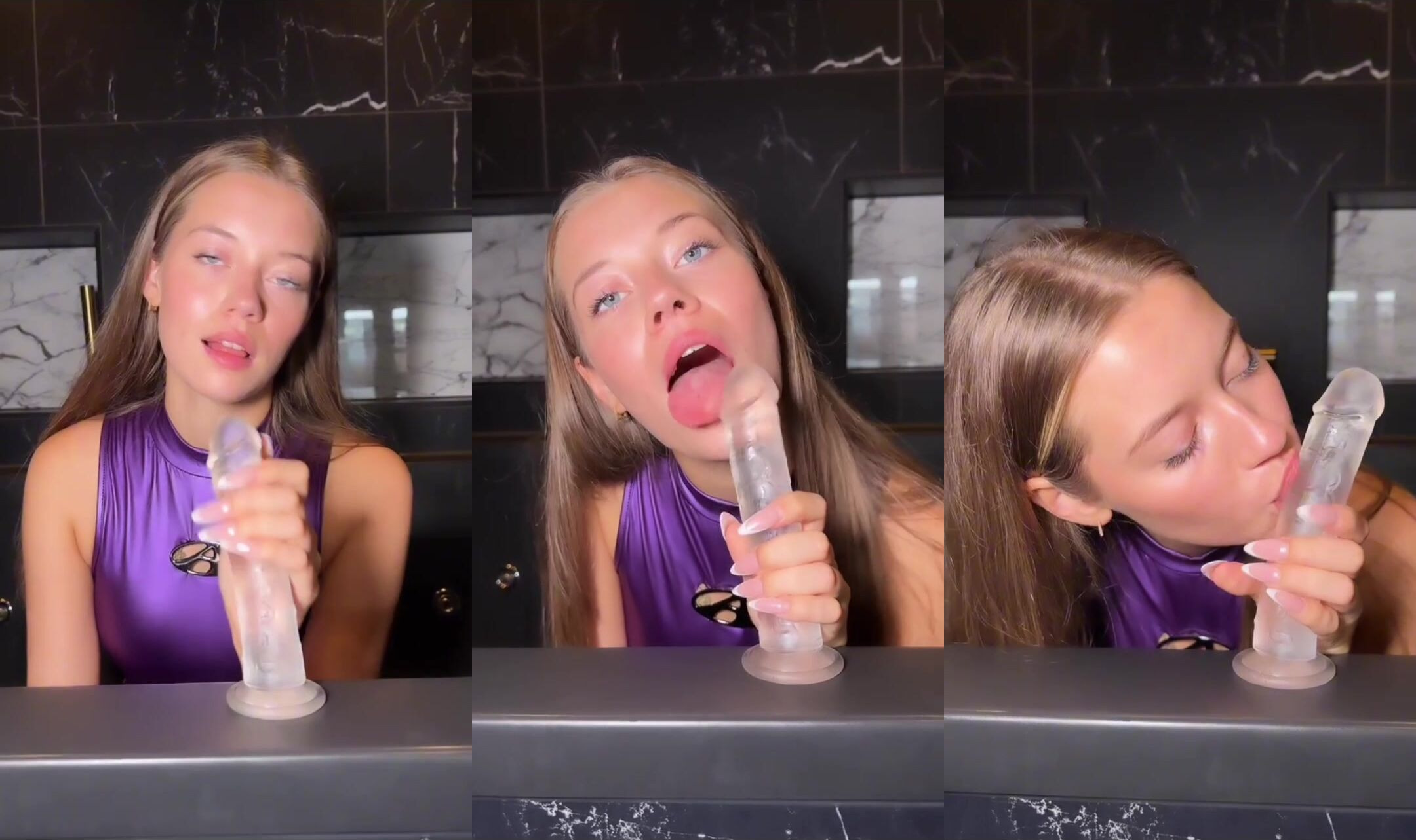 Viktoriakpa Practices Blowjob With A Dildo | PimpBunny